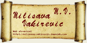 Milisava Vakirević vizit kartica